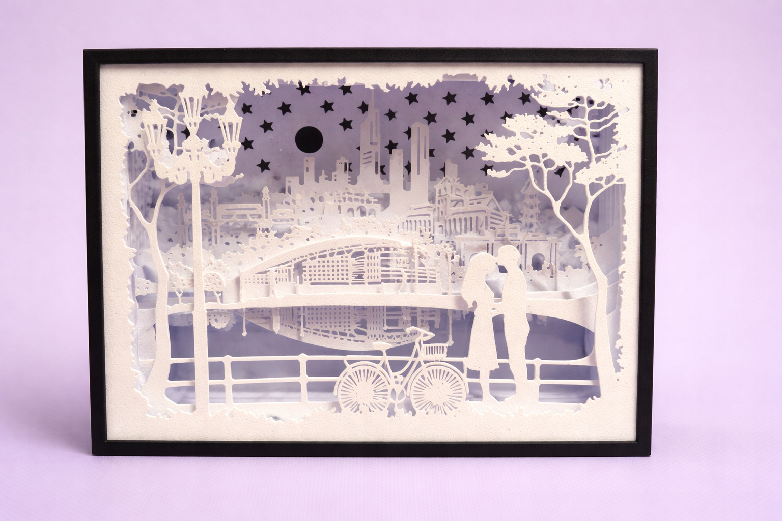 cuadro de sombras pareja enamorada